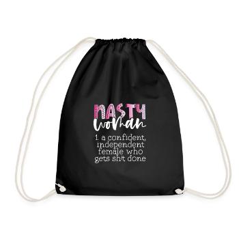 Féminisme Cadeau Méchant Femme Confiante Obtenir de la merde - Sac de sport léger - noir - Devant