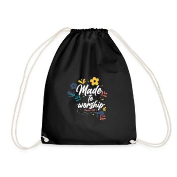 Christianity Made to Worship Christian Gift - Drawstring Bag - black - Front