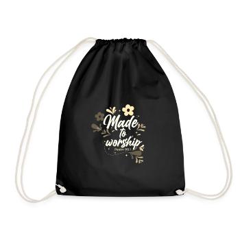 Christianity Made to Worship Christian Gift Idea - Drawstring Bag - black - Front