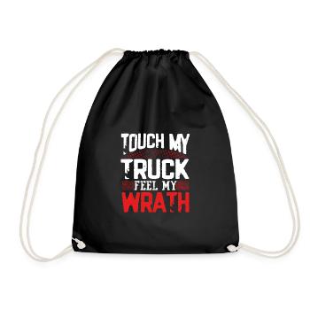 Cadeau chauffeur de camion Touchez mon camion Ressentez ma colère - Sac de sport léger - noir - Devant