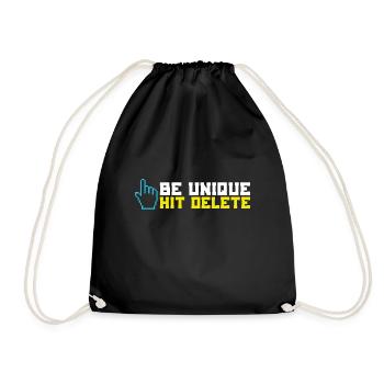 Stop Cyberbullies Be Unique Hit Delete Anti - Drawstring Bag - black - Front