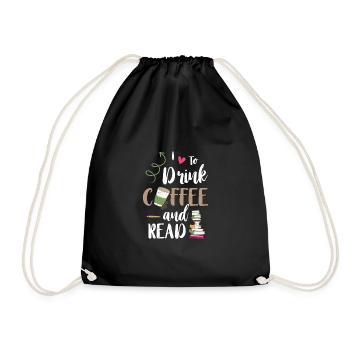 J’adore boire du café et lire des livres café - Sac de sport léger - noir - Devant