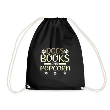 Dog Lover Cadeaux Chiens Livres et Popcorn Fun Dog - Sac de sport léger - noir - Devant