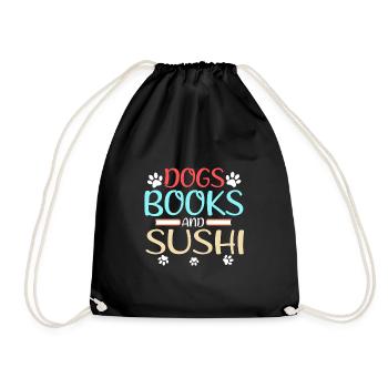 Sushi Fan Gift Dogs Livres et Sushi Dog Lover - Sac de sport léger - noir - Devant