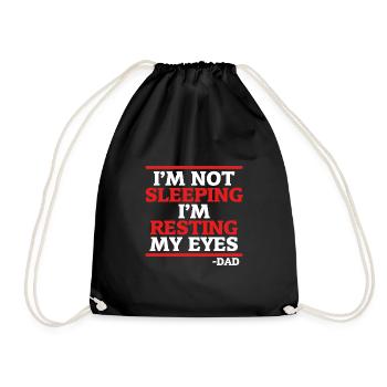 Cadeau de fête des pères Ne dormant pas Yeux au repos Papa - Sac de sport léger - noir - Devant