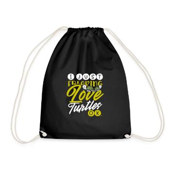Turtle Lover Gift Just Freaking Love Turtles - Drawstring Bag - black - Front