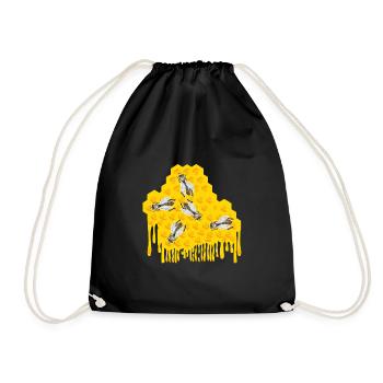Bienen in einem tropfenden Wabenimkergeschenk - Turnbeutel - Schwarz - Vorne