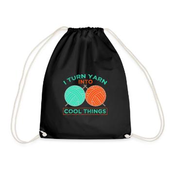 Les cadeaux de tricot transforment le fil en choses cool Tricoter - Sac de sport léger - noir - Devant
