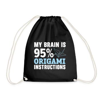 Mein Gehirn besteht zu 95% aus Origami-Anleitungen - Turnbeutel - Schwarz - Vorne