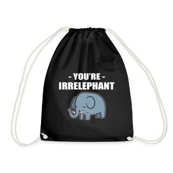 Elefant -Wortspiele Elefantenbegleiter - Turnbeutel - Schwarz - Vorne