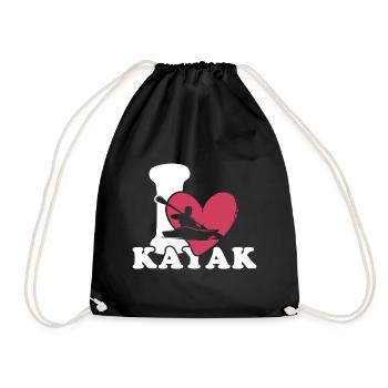 kajak kanu paddeln kajak-kapitän - Turnbeutel - Schwarz - Vorne