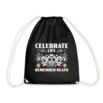 Célébrez la vie, souvenez-vous de la mort Dia de Muertos - Sac de sport léger - noir - Devant