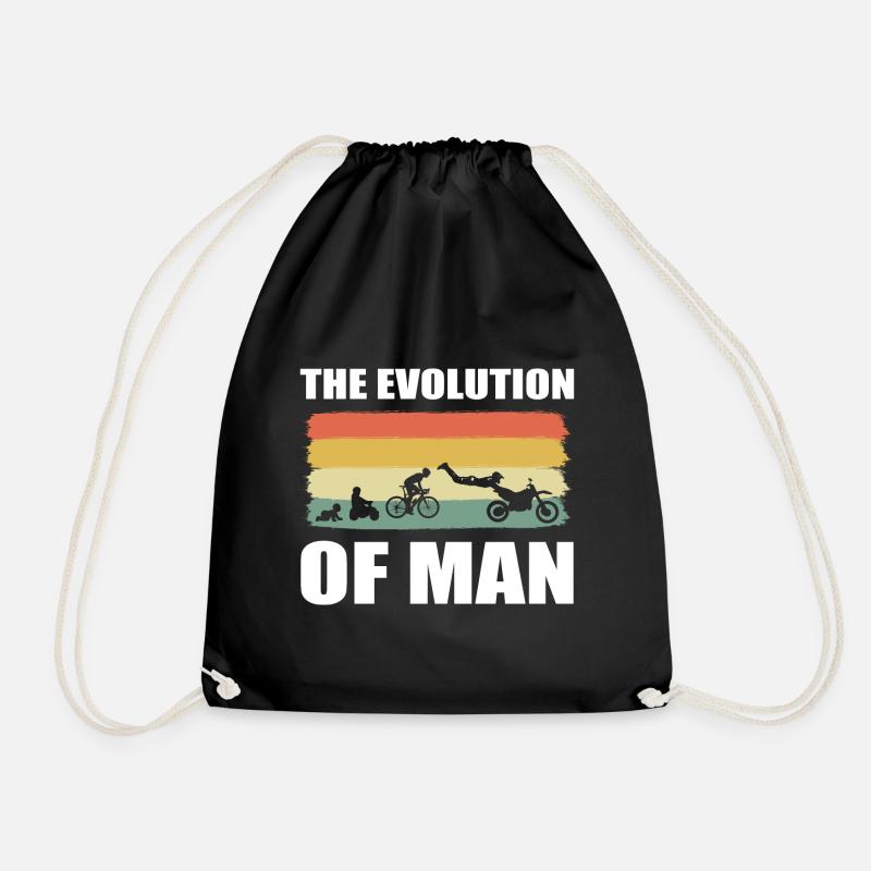 The Evolution Of A Man Motorradhändler - Turnbeutel - Schwarz