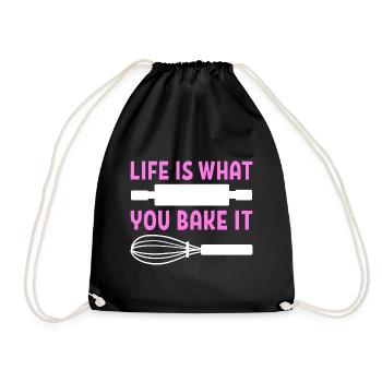 Life Is What You Bake It Bäcker - Turnbeutel - Schwarz - Vorne