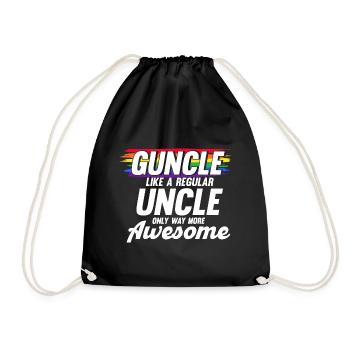 Guncle LGBTQ Gay Uncle Gift - Drawstring Bag - black - Front