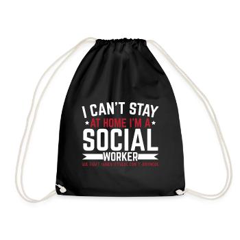 I am a social worker Job Profession Social Assistance - Drawstring Bag - black - Front