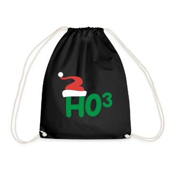 Ho Ho Ho Santa Claus, Christmas, Xmas - Drawstring Bag - black - Front