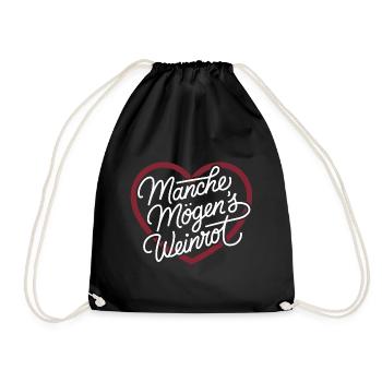 Manche mögens weinrot - Turnbeutel - Schwarz - Vorne