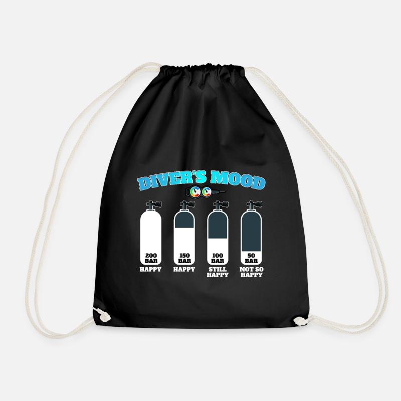 Tauchflasche Tauchen Taucher diving diver scuba - Turnbeutel - Schwarz