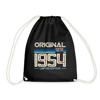 70. Geburtstag 1954 Jahrgang - Turnbeutel - Schwarz - Vorne