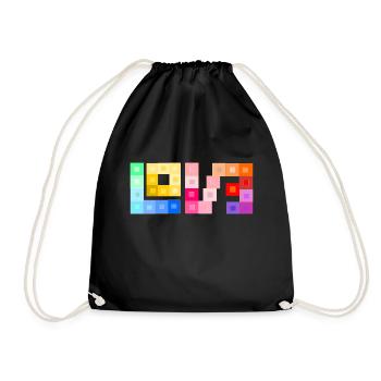 L-O-V-E *** <3 - Turnbeutel - Schwarz - Vorne