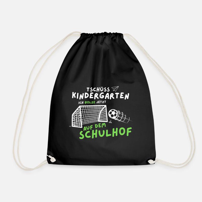 Schulanfang, Schulkind, Einschulung, Fußball - Turnbeutel - Schwarz