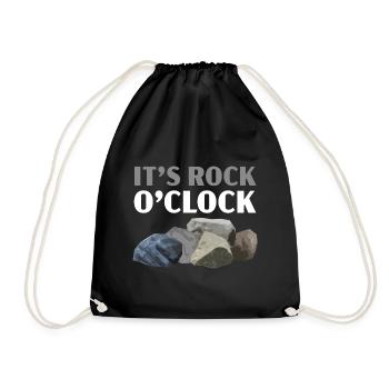 It's Rock O'clock Geology Stone Collecting - Drawstring Bag - black - Front