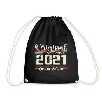 2021 Vintage Retro Geburtstagsgeschenk 2021 - Turnbeutel - Schwarz - Vorne