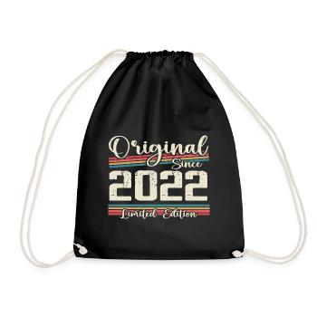 2022 Vintage Retro Geburtstagsgeschenk 2022 - Turnbeutel - Schwarz - Vorne