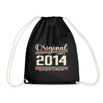 2014 Vintage Retro Geburtstagsgeschenk 2014 - Turnbeutel - Schwarz - Vorne