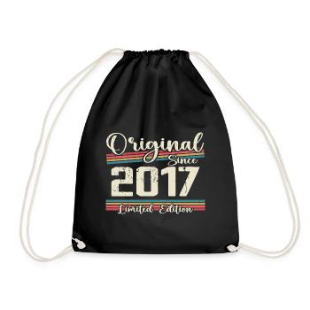 2017 Vintage Retro Birthday Gift 2017 - Drawstring Bag - black - Front