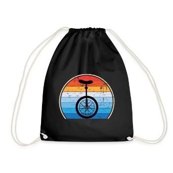 Einrad Retro Einradfahren Zirkus - Turnbeutel - Schwarz - Vorne