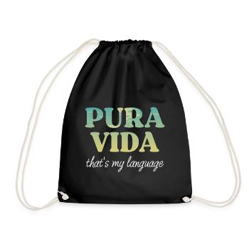 Pura Vida C’est ma langue - Costa Rica Souvenir - Sac de sport léger - noir - Devant