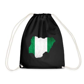 Nigeria - National border in national flag - Drawstring Bag - black - Front