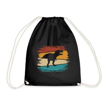 T-Rex - Drawstring Bag - black - Front