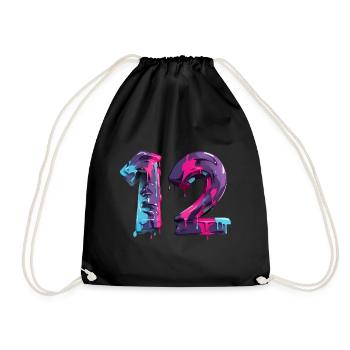 NON. 12 NUMÉRO 12 COOL 12E ANNIVERSAIRE - Sac de sport léger - noir - Devant