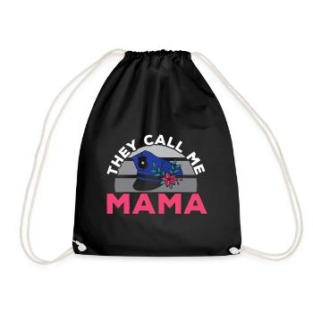 They call me Mom Police Officer Law Enforcement - Drawstring Bag - black - Front