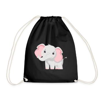 Elephant Family Mother Baby T-Shirt - Sac de sport léger - noir - Devant