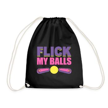 Flick My Balls Flipperspieler - Turnbeutel - Schwarz - Vorne