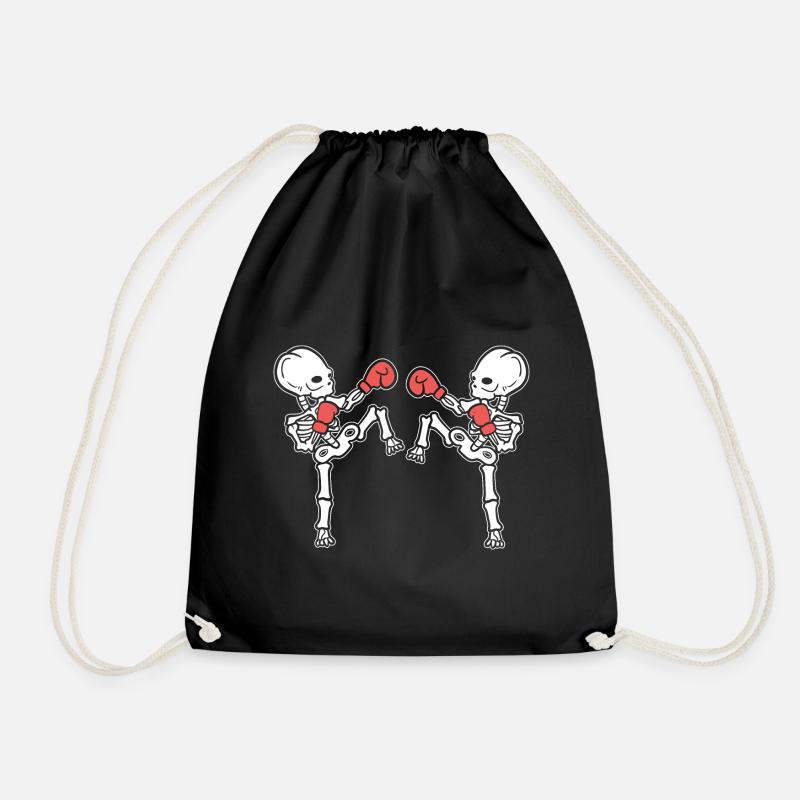 Lustiges Skelett Muay Thai Muay-Thai-Lehrer - Turnbeutel - Schwarz
