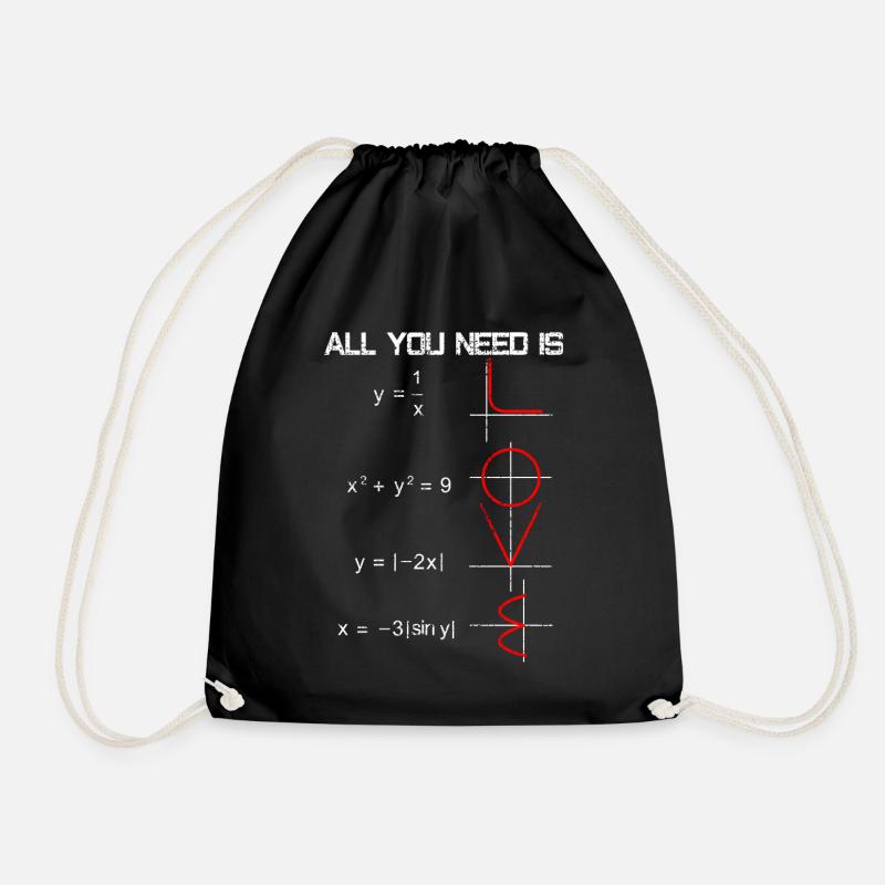 Math love - Drawstring Bag - black