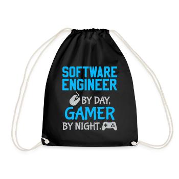 Gamer Software Engineer - Drawstring Bag - black - Front