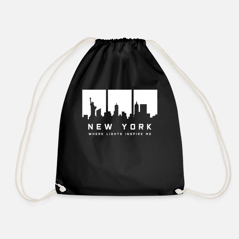 NEW YORK SKYLINE Souvenir - Turnbeutel - Schwarz