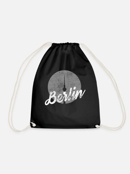 Vintage Fernsehturm Berlin - Turnbeutel - Schwarz