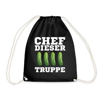 Gurkentruppe Chef Gurke Arbeit Vorgesetzter Team - Turnbeutel - Schwarz - Vorne