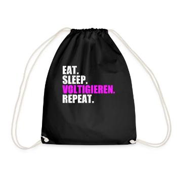 Eat Sleep Voltige Repeat Volti équitation Cheval - Sac de sport léger - noir - Devant
