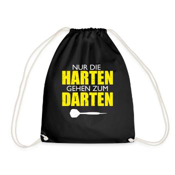 Nur die harten gehen zum Darten Dart Darts - Turnbeutel - Schwarz - Vorne