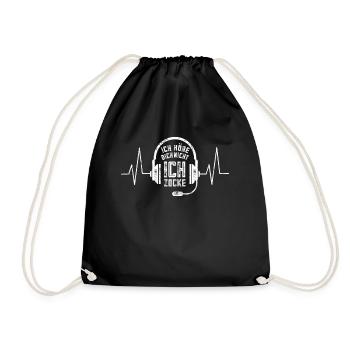 Ich Höre Dich Nicht Ich Zocke Heartbeat EKG Gamer - Turnbeutel - Schwarz - Vorne