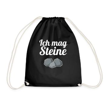 Ich mag Steine Ich hasse Menschen Steine sind okay - Turnbeutel - Schwarz - Vorne