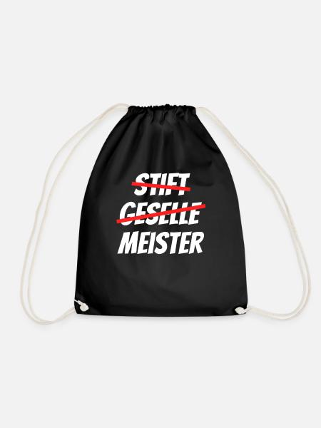 Stift Geselle Meister Meisterprüfung bestanden - Turnbeutel - Schwarz